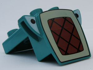 Duplo Tractor Front with Grille and Eyes (Travis) Print in Dark Turquoise