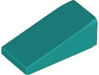 Brick Sloped 18° 2 x 1 x 2/3 in Dark Turquoise