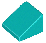 Brick Sloped 30° 1 x 1 x 2/3 (Cheese Slope) in Dark Turquoise