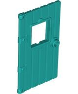 Door 1 x 4 x 6 with Window, Wood Structure, Tight Window Hold in Dark Turquoise