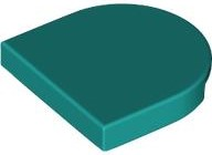 Tile Round 2 x 2 Half Circle in Dark Turquoise