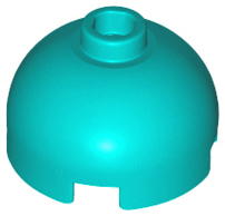 Brick Round 2 x 2 Dome Top, Vented Stud in Dark Turquoise