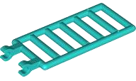 Bar 7 x 3 with Double Clips (Ladder) [Round Clips] in Dark Turquoise