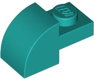Brick Curved 1 x 2 x 1 with Curved Top in Dark Turquoise