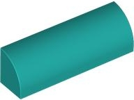 Brick Curved 1 x 4 x 1 in Dark Turquoise