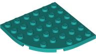 Plate Round Corner 6 x 6 in Dark Turquoise