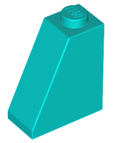 Brick Sloped 65° 2 x 1 x 2 in Dark Turquoise