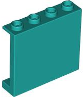 Panel 1 x 4 x 3 [Side Supports / Hollow Studs] in Dark Turquoise