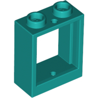 Window 1 x 2 x 2 Flat Front in Dark Turquoise