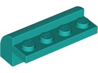 Brick Curved 2 x 4 x 1 1/3 in Dark Turquoise