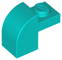 Brick Curved 1 x 2 x 1 1/3 with Curved Top in Dark Turquoise