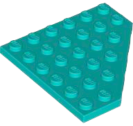 Wedge Plate 6 x 6 Cut Corner in Dark Turquoise