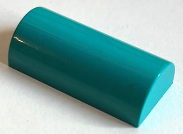 Brick Curved 2 x 4 Double, No Studs, without Groove in Dark Turquoise