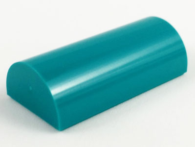 Brick Curved 2 x 4 Double, No Studs, with Groove in Dark Turquoise