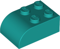 Brick Curved 2 x 3 in Dark Turquoise