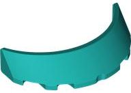 Windscreen 3 x 6 x 1 Curved with Rectangular Stud Holder in Bottom in Dark Turquoise