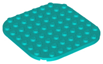 Plate Round Corners 8 x 8 in Dark Turquoise