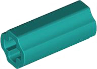 Technic Axle Connector Smooth [with x Hole + Orientation] in Dark Turquoise