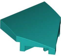 Brick Wedged, Curved 2 x 2 with Stud Notches in Dark Turquoise