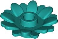 Plant, Sunflower 2 x 2 with 16 Petals in Dark Turquoise