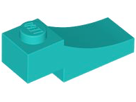 Brick Curved, 3 x 1 with 1/3 Inverted Cutout in Dark Turquoise