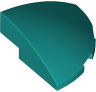 Brick Round Corner, Curved 3 x 3 x 1 Quarter Circle in Dark Turquoise