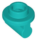 Plate Special Round 1 x 1 with Hollow Stud and Bar on Underside - Long Space in Dark Turquoise
