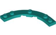 Plate Round Corner 5 x 5 with 4 x 4 Round Cutout in Dark Turquoise