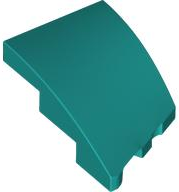 Brick Wedged, Curved 3 x 2 with Stud Notch Left in Dark Turquoise
