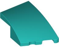 Brick Wedged, Curved 3 x 2 with Stud Notch Right in Dark Turquoise