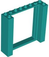 Door Frame Double 2 x 8 x 6 in Dark Turquoise