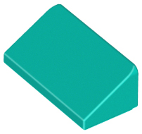 Brick Sloped 30° 1 x 2 x 2/3 in Dark Turquoise