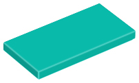 Tile 2 x 4 with Groove in Dark Turquoise