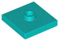 Plate Special 2 x 2 with Groove and Center Stud (Jumper) in Dark Turquoise