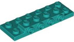 Plate Special 2 x 6 x 2/3 with 4 Studs on Side, 1 Support Wall on Bottom in Dark Turquoise