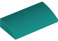 Brick Curved 2 x 4 x 2/3 No Studs, with Bottom Tubes in Dark Turquoise
