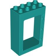 Duplo Door Frame 2 x 4 x 5 in Dark Turquoise