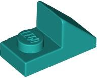 Brick Sloped 45° 2 x 1 with 2/3 Cutout [New Version] in Dark Turquoise