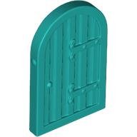 Window 1 x 2 x 2 2/3 Shutter with Rounded Top in Dark Turquoise