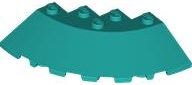 Brick Round Corner 6 x 6 with 33° Slope and Facet Cutout in Dark Turquoise