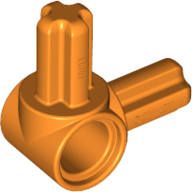 Technic Pin Connector Hub with 2 Perpendicular Axles in Orange
