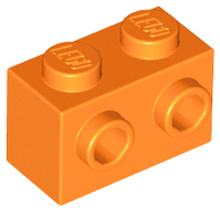 Brick Special 1 x 2 with 2 Studs on 1 Side in Orange