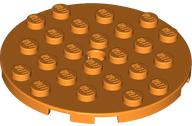 Plate Round 6 x 6 with Hole in Orange