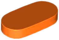 Tile Round 1 x 2 in Orange