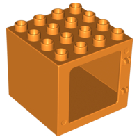 Duplo Building Door Frame 4 x 4 x 3 in Orange