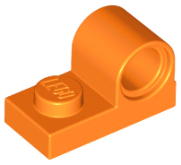 Plate Special 1 x 2 with Pin Hole on Top in Orange