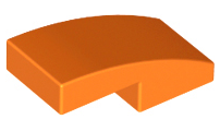 Brick Curved 2 x 1 No Studs [1/2 Bow] in Orange
