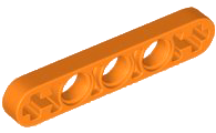 Technic Beam 1 x 5 Thin with Axle Holes on Ends in Orange