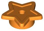 Tile, Star with Stud Holder, Pin Hole in Orange