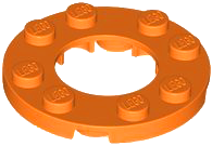 Plate Round 4 x 4 with 2 x 2 Round Opening in Orange